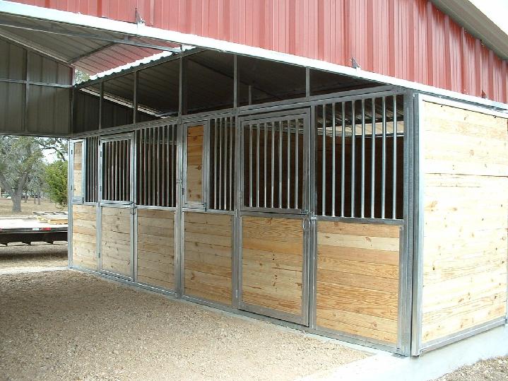TONGUE AND GROOVE STALL FRONTS WITH GRILLED DUTCH DOORS