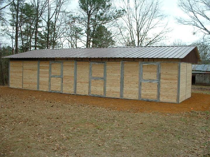 SHEDROW BARN WITH BACK DUTCH DOORS AND 8 FT PORCH